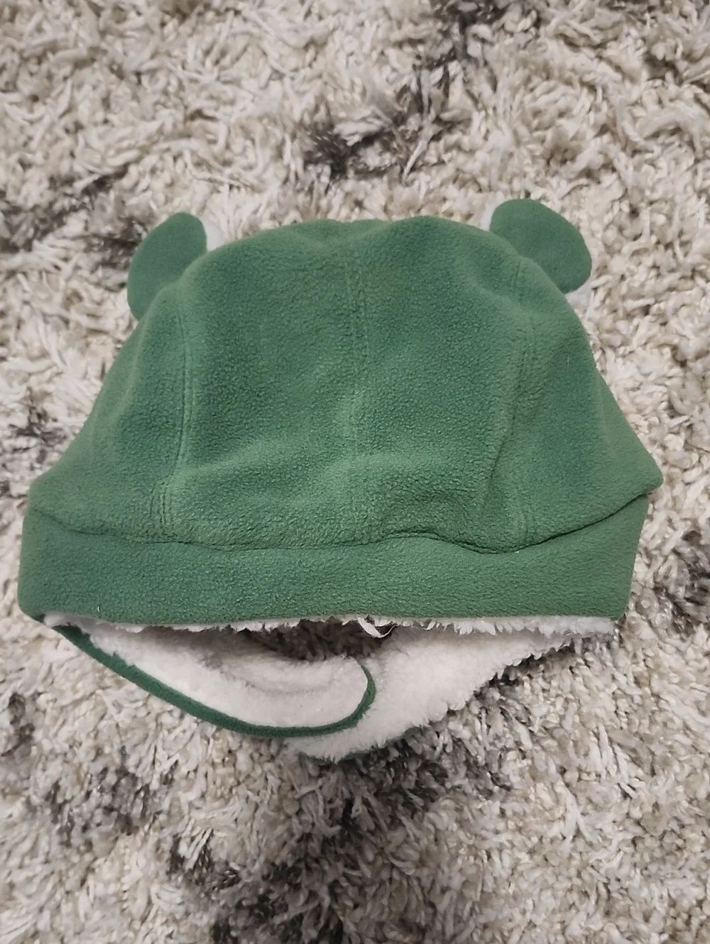 John Deere Green Kids Trapper Hat with White Sherpa Trim